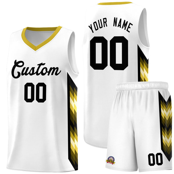 Custom White Mosaic Gradient Fashion Sports Uniform Basketball Jersey | BuyFootballJersey