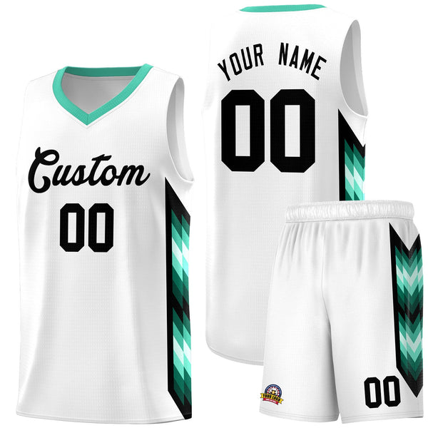 Custom White Mosaic Gradient Fashion Sports Uniform Basketball Jersey | BuyFootballJersey