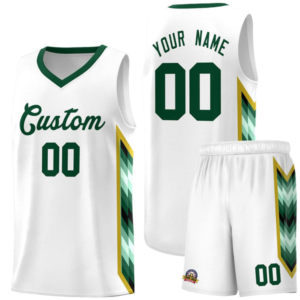 Custom White Mosaic Gradient Fashion Sports Uniform Basketball Jersey | BuyFootballJersey