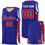 Custom Royal Red-White Graffiti Pattern Side Curve Pattern Sports Uniform Basketball Jersey Sets | BuyFootballJersey