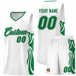 Custom White Kelly Green-Kelly Green Graffiti Pattern Side Curve Pattern Sports Uniform Basketball Jersey Sets | BuyFootballJersey
