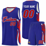 Custom Royal Red-White Graffiti Pattern Side Curve Pattern Sports Uniform Basketball Jersey Sets | BuyFootballJersey