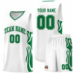Custom White Kelly Green-Kelly Green Graffiti Pattern Side Curve Pattern Sports Uniform Basketball Jersey Sets | BuyFootballJersey