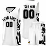 Custom White Black-Black Graffiti Pattern Side Curve Pattern Sports Uniform Basketball Jersey Sets | BuyFootballJersey