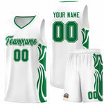 Custom White Kelly Green-Kelly Green Graffiti Pattern Side Curve Pattern Sports Uniform Basketball Jersey Sets | BuyFootballJersey