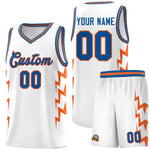 Custom White Side Lightning Pattern Sports Uniform Basketball Jersey | BuyFootballJersey