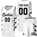 Custom White Side Lightning Pattern Sports Uniform Basketball Jersey | BuyFootballJersey