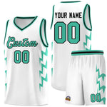 Custom White Side Lightning Pattern Sports Uniform Basketball Jersey | BuyFootballJersey