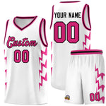 Custom White Side Lightning Pattern Sports Uniform Basketball Jersey | BuyFootballJersey