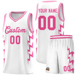 Custom White Side Lightning Pattern Sports Uniform Basketball Jersey | BuyFootballJersey