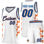 Custom White Side Lightning Pattern Sports Uniform Basketball Jersey | BuyFootballJersey