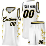 Custom White Side Lightning Pattern Sports Uniform Basketball Jersey | BuyFootballJersey