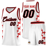 Custom White Side Lightning Pattern Sports Uniform Basketball Jersey | BuyFootballJersey