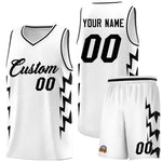 Custom White Side Lightning Pattern Sports Uniform Basketball Jersey | BuyFootballJersey