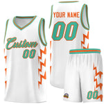 Custom White Side Lightning Pattern Sports Uniform Basketball Jersey | BuyFootballJersey