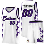 Custom White Side Lightning Pattern Sports Uniform Basketball Jersey | BuyFootballJersey
