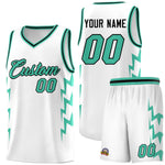 Custom White Side Lightning Pattern Sports Uniform Basketball Jersey | BuyFootballJersey
