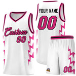 Custom White Side Lightning Pattern Sports Uniform Basketball Jersey | BuyFootballJersey