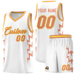 Custom White Side Lightning Pattern Sports Uniform Basketball Jersey | BuyFootballJersey