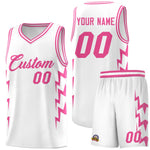 Custom White Side Lightning Pattern Sports Uniform Basketball Jersey | BuyFootballJersey