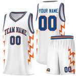 Custom White Side Lightning Pattern Sports Uniform Basketball Jersey | BuyFootballJersey