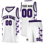 Custom White Side Lightning Pattern Sports Uniform Basketball Jersey | BuyFootballJersey