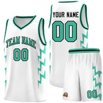 Custom White Side Lightning Pattern Sports Uniform Basketball Jersey | BuyFootballJersey