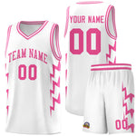 Custom White Side Lightning Pattern Sports Uniform Basketball Jersey | BuyFootballJersey
