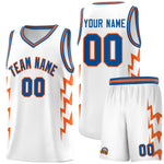 Custom White Side Lightning Pattern Sports Uniform Basketball Jersey | BuyFootballJersey