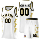 Custom White Side Lightning Pattern Sports Uniform Basketball Jersey | BuyFootballJersey