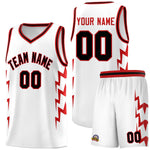 Custom White Side Lightning Pattern Sports Uniform Basketball Jersey | BuyFootballJersey