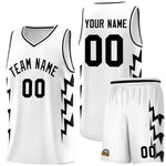 Custom White Side Lightning Pattern Sports Uniform Basketball Jersey | BuyFootballJersey