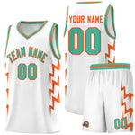 Custom White Side Lightning Pattern Sports Uniform Basketball Jersey | BuyFootballJersey