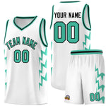 Custom White Side Lightning Pattern Sports Uniform Basketball Jersey | BuyFootballJersey