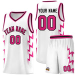 Custom White Side Lightning Pattern Sports Uniform Basketball Jersey | BuyFootballJersey