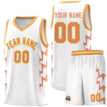 Custom White Side Lightning Pattern Sports Uniform Basketball Jersey | BuyFootballJersey