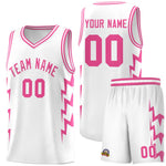 Custom White Side Lightning Pattern Sports Uniform Basketball Jersey | BuyFootballJersey