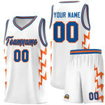 Custom White Side Lightning Pattern Sports Uniform Basketball Jersey | BuyFootballJersey
