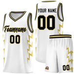 Custom White Side Lightning Pattern Sports Uniform Basketball Jersey | BuyFootballJersey