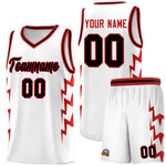 Custom White Side Lightning Pattern Sports Uniform Basketball Jersey | BuyFootballJersey