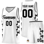 Custom White Side Lightning Pattern Sports Uniform Basketball Jersey | BuyFootballJersey