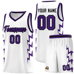Custom White Side Lightning Pattern Sports Uniform Basketball Jersey | BuyFootballJersey