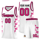 Custom White Side Lightning Pattern Sports Uniform Basketball Jersey | BuyFootballJersey