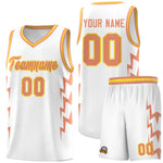 Custom White Side Lightning Pattern Sports Uniform Basketball Jersey | BuyFootballJersey