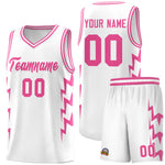 Custom White Side Lightning Pattern Sports Uniform Basketball Jersey | BuyFootballJersey