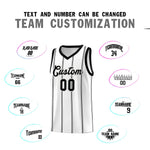 Custom White Black Gray Vertical Stripes Single Sided Sets Basketball Jersey | BuyFootballJersey