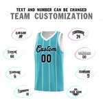 Custom Sky Blue White Black Vertical Stripes Single Sided Sets Basketball Jersey | BuyFootballJersey