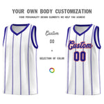 Custom White Royal Blue Red Vertical Stripes Single Sided Sets Basketball Jersey | BuyFootballJersey