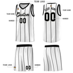 Custom White Black Gray Vertical Stripes Single Sided Sets Basketball Jersey | BuyFootballJersey