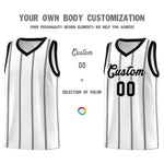 Custom White Black Gray Vertical Stripes Single Sided Sets Basketball Jersey | BuyFootballJersey
